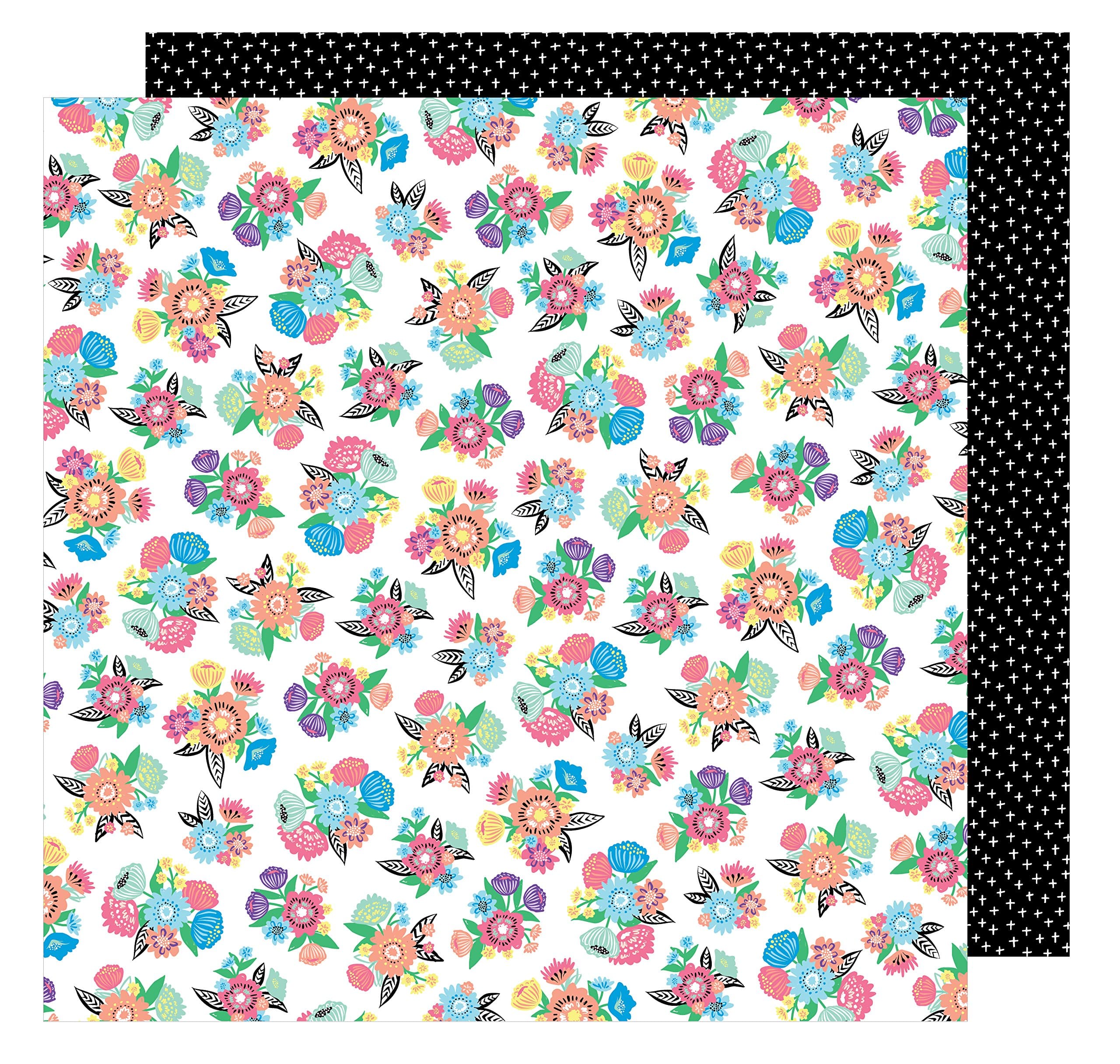 Amy Tan Sunshine & Good Times Patterned 12 x 12 Paper Love You Bunches (25 Pack), 25 Piece