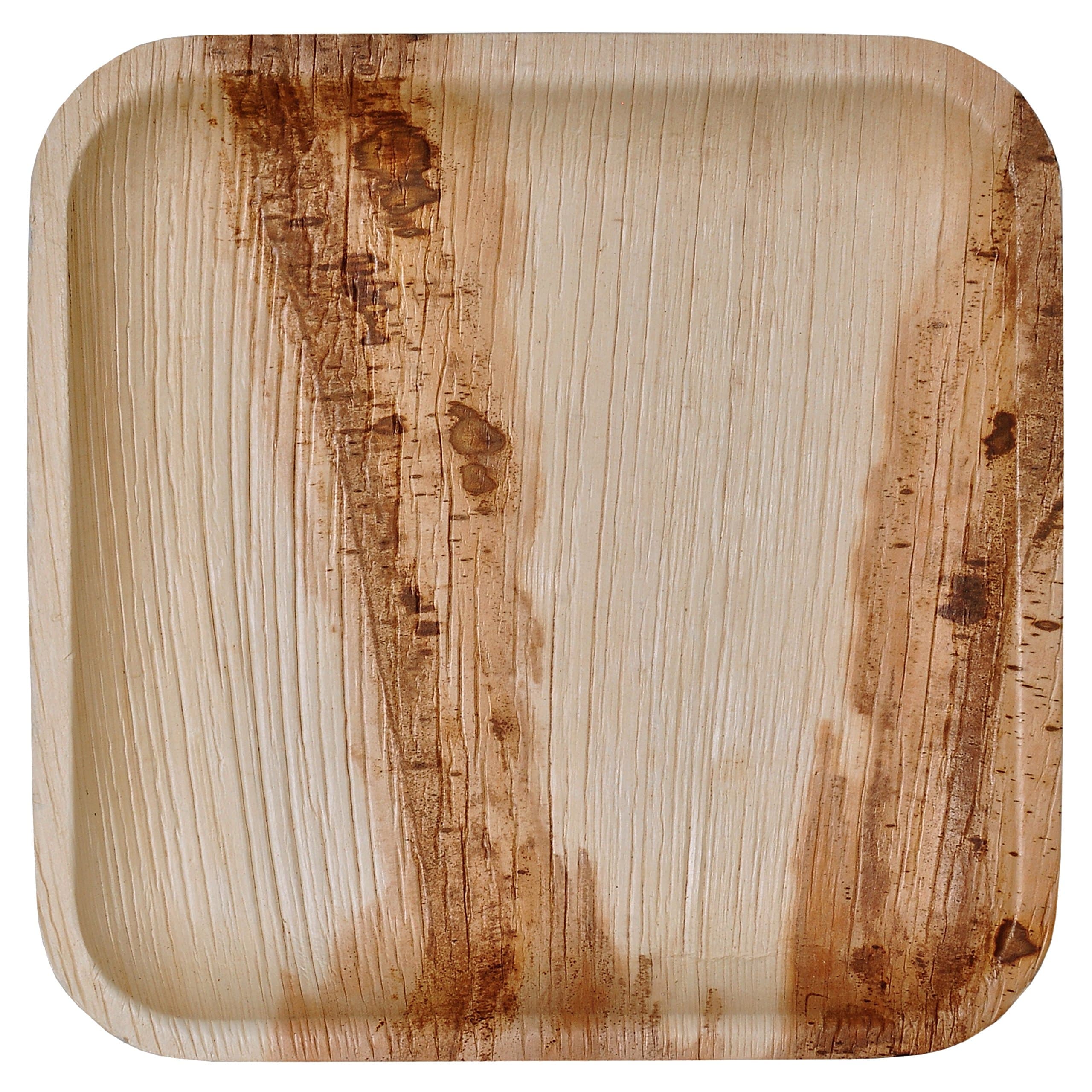 Green Atmos 100 pack 9 inch square disposable plates party wedding dinner buffet plate biodegradable compostable and eco friendly palm leaf plates