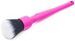 Detail Factory - Synthetic Long-Handle Detailing Brush - Ultra-Soft Bristles, Comfortable Grip and Scratch-Free Cleaning for Exterior, Interior, Emblems, Badges, Instrument/Gauge Panels, Pink