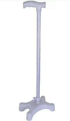 MUBBA 4 Leg Walking Stick Height Adjustable Cane quadripod Sticks for Old Age People Grey
