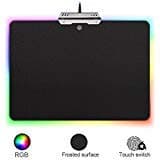 HIOTECH Gaming Mouse Pad RGB LED Lighting Mice Mat with 9 Modes Colors & Hard Waterproof Surface (RGB)