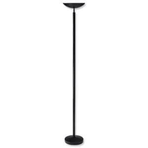 Unilux First Halogen Floor Lamp Uplighter, 180 x 25 x 28 cm, Black
