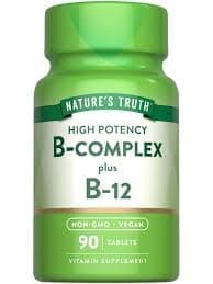 High Potency B-Complex Plus B-12 Tablets - 90 ct, Pack of 2