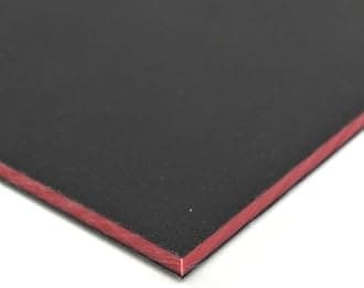 BuyPlastic King ColorCore Plastic Sheet 1/4" x 12" x 24" Black-Red-Black Color Core, HDPE Board, High Density Polyethylene Panel