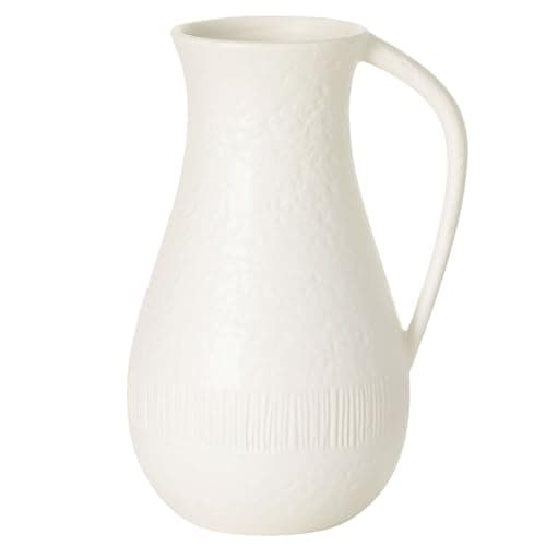 Sullivans Ceramic Vase, White Pitcher with Handle, 10" Modern Farmhouse Distressed Flower Vases for Living Room, Bedroom, and Office Home Decor Centerpieces Decoration (CM3118)