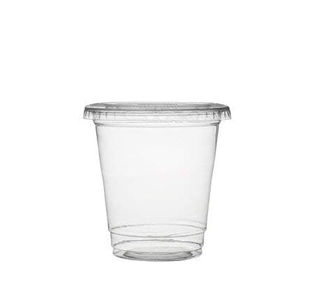 Pack of 50 Plastic Cups with Lids | Ice Coffee Cups with Lids | Smoothie Cups with Covers - 8 Ounce (225ml)