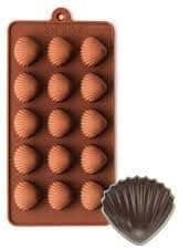 Chitranshi Silicone Chocolate Mould Shell Shape, Jelly Candy Mould, Cake Baking Mould, 15 Piece of Cavity Bakeware Mould (Pack of 2)