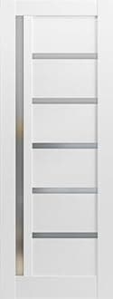 SARTODOORS Lite Slab Barn Door Panel | Quadro 4088 White Silk with Frosted Opaque Glass | Sturdy Finished Wooden Modern Doors | Pocket Closet Sliding-24 x 84"-Frosted Glass