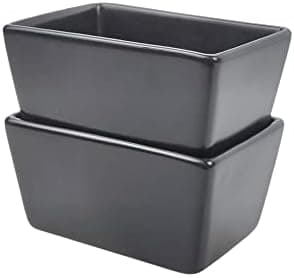 Sizikato 2pcs Matte Black Porcelain Sugar Packet Holder Tea Bag Bowl, 5 Oz