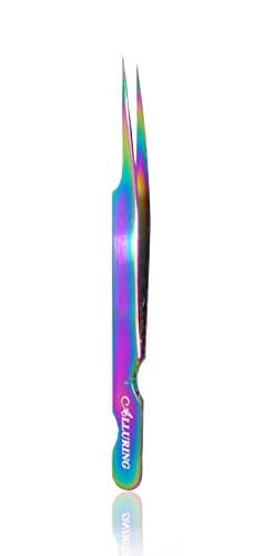Alluring Rainbow Multi-Color Tweezers for Eyelash Extension (Pro Straight)