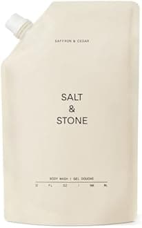 Salt & Stone Body Wash with Antioxidants for Deep Moisture | For Women & Men, Sulfate, Paraben, & Dye Free, Leaving Skin Soft and Hydrated | Saffron & Cedar 32 fl oz
