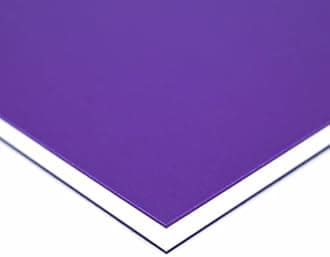 BuyPlastic King ColorCore Plastic Sheet 1/2" x 12" x 12" Purple-White-Purple Color Core, HDPE Board, High Density Polyethylene Panel