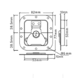 Syncraft Hardware Small Flight Case Butterfly Lock – Chrome Recessed Latch, Padlock‑Ready, Compact 12 × 8 cm, Heavy‑Duty Lock for DJ, PA, Instrument & Tool Cases