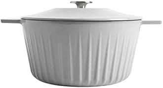 Martha Stewart Eastholm 5 QT Enamel Cast Iron Dutch Oven, Grey