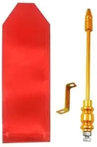 DECTEMS Golden Car Flag Rod with Bracket and Cover - Universal Fit for All Car Models Judgement Rod Corner Rod (Red Cover)