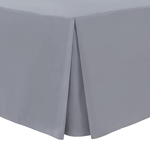 Linen Home Box Pleated Base Valance Sheet Grey Small Double Bed Skirt Valance Sheets, Microfibre Soft Brushed Easy Care Non Iron (4Ft Small Double, Grey)