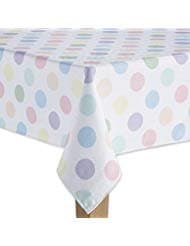 ep-kp120 Polka Dot Tablecloth 120 x 60 Woven! Spring Pastel Easter Birthday Baby Shower