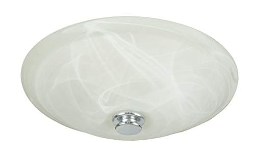 Hunter 80200a Boswell Decorative Bathroom Ventilation Fan with Light and 3 Interchangeable Finials Included (Chrome, White, and Oil-Rubbed Bronze), Swirled Marble Glass