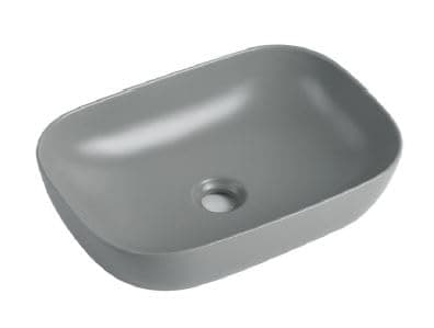 Table Top Wash Basin For Bathroom | Counter Top Wash Basin For Living Room | Washbasin Countertop | Tabletop Ceramic Bathroom sink (46 x 33 x 14 CM) (Matt Grey)