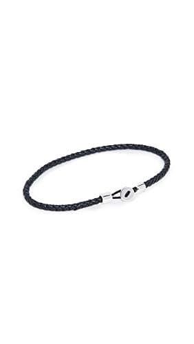 Miansai Men's Nexus Leather Bracelet, Solid Black, Medium