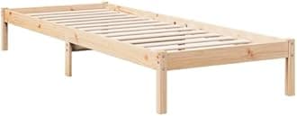 vidaXL Extra Long Bed Frame - Solid Pine Wood - 225.5x85.5x31 cm - Fits 80x220 cm Mattress - Bedroom Single Bed - Slats Included - Assembly Required
