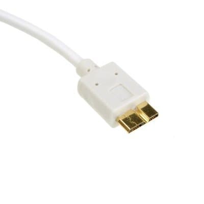 Mizar SuperSpeed USB 3.0 Type A Male to Micro B Male Cable (30cm / 1 Foot) White