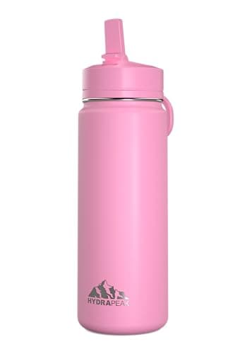 Hydrapeak Mini 20oz Kids Water Bottle with Straw Lid, Stainless Steel Double Wall Insulated Water Bottle for Kids | Leak-Proof and Spill-Proof Kids Water Bottle for School, Cold 24 Hours (Bubblegum)