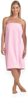 Boca Terry Womens Spa Wrap - 100% Cotton Spa, Shower, Bath and Gym Towel w Snaps, Towel Wrap for Women, Pink, XXL