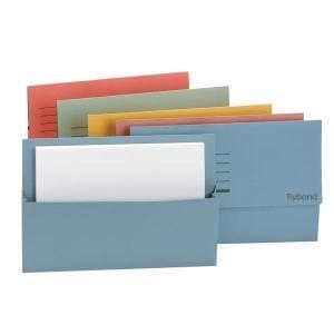 Rybond Premium Document Wallet Half Flap 285gsm Capacity 32mm A4 Assorted [Pack 10]