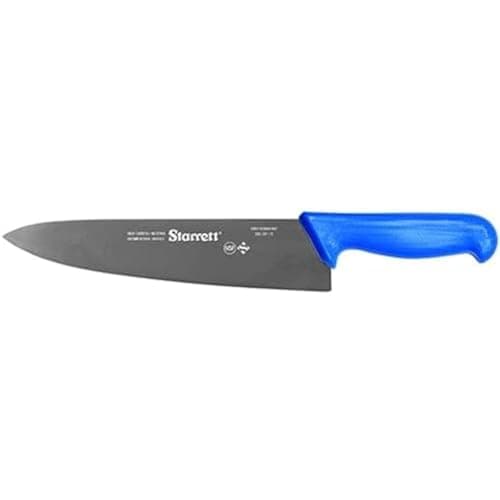 Starrett Professional Stainless Steel Chefs Kitchen Knives - Wide Triangular Profile - 10-inch (250mm) - Blue Handle