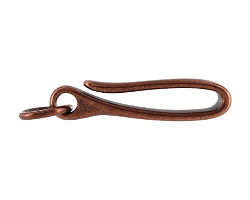 Buckleguy.com B7498 Antique Copper, Fish Hook Key Chain, Solid Brass-LL