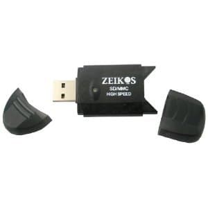 Zeikos ZE-SDR5 USB 2.0 SD/SDHC/MMC Card Reader/Writer (Black)