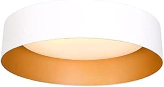 Bargeni LED Ceiling Light Fixture,12.5 inch Flush Mount Light Fixture,Matte White with Gold Inside,Dimmable 3000K/Warm White/18W(100w Equiv.)