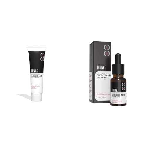 ThriveCo Goodbye AcneTM Face Wash (25 ml) + Face serum For Pimples(10 ml) | Reduces Acne-Causing Bacteria & Sebum Production | Oil-Free Anti-Acne Serum with Diacnemide| Men & Women