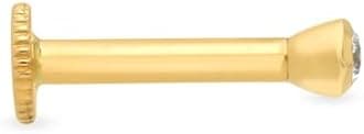 Malabar Gold & Diamonds Real Diamond Nose Pin for Women | 22k BIS Hallmark Gold and IGI Certified Diamond Nose Stud for Women and Girls with Piercing