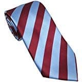 Ties Unlimited Claret and Blue Striped Silk Tie
