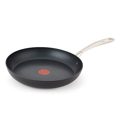 T-fal Platinum Hard Anodized Nonstick Fry Pan 12 Inch Oven Broiler Safe 500F, Lid Safe 350F Cookware, Pots and Pans, Dishwasher Safe Black