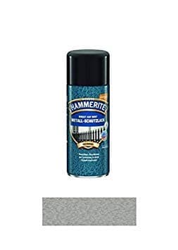 Hammerite direct to rust metal, paint hammered finish, silver grey aerosol 400 ml