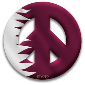 Peace Symbol Removable Sticker of Qatar