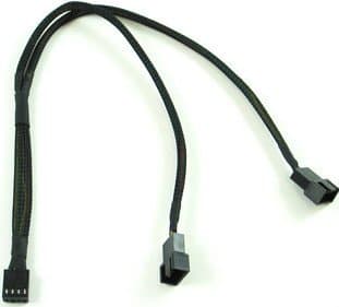 4 Pin PWM to Dual PWM Connector Computer Case Black Sleeved Fan Power Y-Splitter Adapter Cable