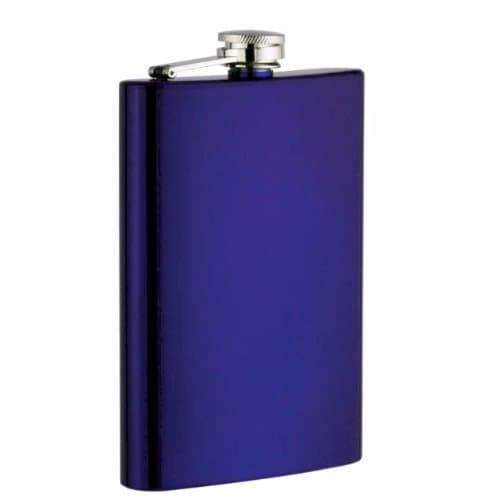 Top Shelf Flasks 8 oz Hip Flask - Screw-On Leak Proof Cap - Gifts for Men - Groomsmen Gift - 1-PACK in Blue