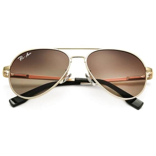 Pro Acme 偏光アビエーターサングラス 男女兼用 100%UV保護 58mm US サイズ: M カラー: ブラウン