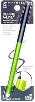 Maybelline Define-A-Line Matte Pencil Eyeliner, Ebony Black [801], 1 Ea (Pack Of 3)