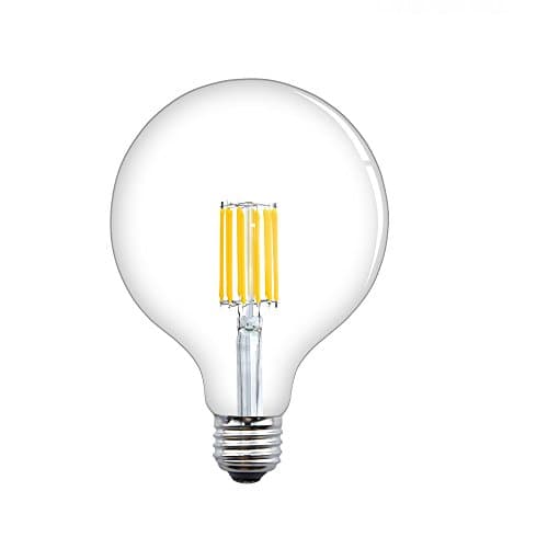 G40 Dimmable Vintage Filament Bulb E26 Medium Screw Base, Aluxcia G125 12W LED Clear Glass Globe Classic Light Bulb, 120W Incandescent Replacement Bulb for Home, Office, Coffee Bar, Warm White 2700K