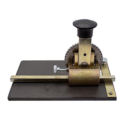 LeTkingok Manual Metal Stamping Marking Machine Deboss Embossing Machine Dog Tag Metal Plate Stamping Embosser Letter Printing with Print Wheel (6mm Height)