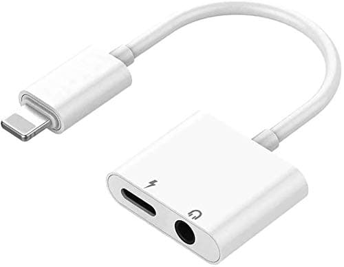 (Apple MFi Certified) Lightning to 3.5mm Headphone Adapter 2 in 1 Jack Splitter for iPhone Headphone Auxiliary Jack and Charging Connection Cable, Compatible with iPhone 11/11Pro/X/XS/XR/8/7
