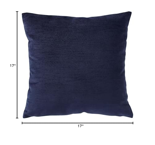 Amazon Brand – Rivet Velvet Texture Decorative Throw Pillow, 17" x 17", Midnight