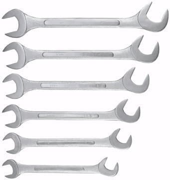 Jumbo Angle Wrench SAE 6 Piece Set 60° and 15° offset open ends
