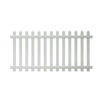 4 ft. x 8 ft. Vinyl Glendale Spaced Picket Fence Panel with Dog Ear Pickets - Unassembled