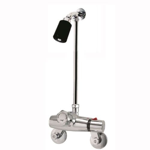 Self Closing Wall Mount Bath On-Off Valve Thermostat Shower Mixer PT5102